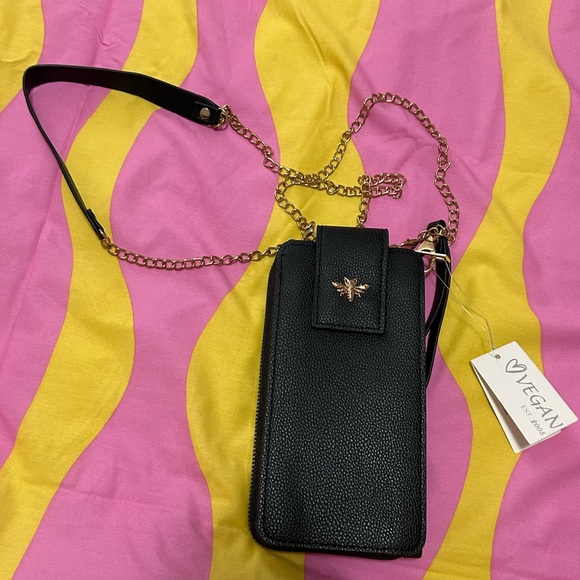 FREE IN BUNDLE! NWT Vegan Leather Bee Vertical Clutch - Picture 4 of 6